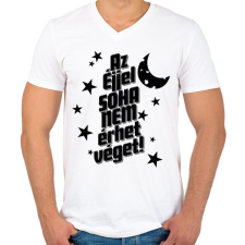 PRINTFASHION Az éjjel soha nem érthet vége! - Férfi V-nyakú póló - Fehér férfi póló