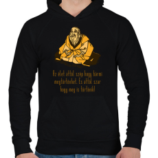 PRINTFASHION Az élet azért szép - Férfi kapucnis pulóver - Fekete