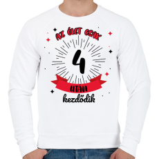 PRINTFASHION Az élet csak ezután kezdődik - Számmal - Férfi pulóver - Fehér