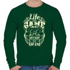 PRINTFASHION Az élet egy játék - Férfi pulóver - Sötétzöld férfi pulóver, kardigán
