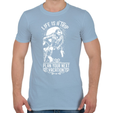PRINTFASHION Az élet egy utazás  - Férfi póló - Világoskék férfi póló