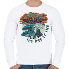 PRINTFASHION Az élet fája - Férfi pulóver - Fehér férfi pulóver, kardigán