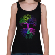 PRINTFASHION Az élet fája - Női atléta - Fekete női trikó