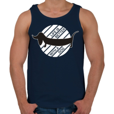 PRINTFASHION Az élet jobb egy kutyával - Férfi atléta - Sötétkék atléta, trikó