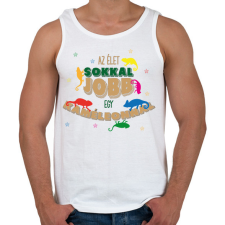 PRINTFASHION Az élet jobb - Kaméleon - Férfi atléta - Fehér atléta, trikó