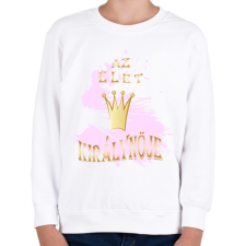 PRINTFASHION Az élet királynője - Gyerek pulóver - Fehér gyerek pulóver, kardigán