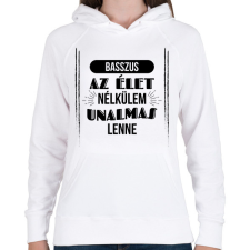 PRINTFASHION Az élet nélkülem - Női kapucnis pulóver - Fehér női pulóver, kardigán