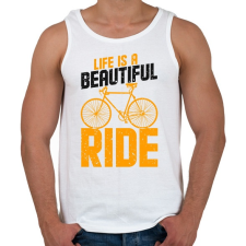 PRINTFASHION Az élet olyan mint a biciklizés 2 - Férfi atléta - Fehér atléta, trikó