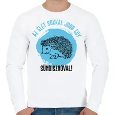 PRINTFASHION Az élet sokkal jobb egy sündisznóval - Férfi pulóver - Fehér férfi pulóver, kardigán