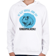 PRINTFASHION Az élet sokkal jobb egy tengerimalaccal - Gyerek kapucnis pulóver - Fehér