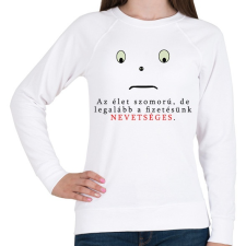 PRINTFASHION AZ ÉLET SZOMORÚ - Női pulóver - Fehér női pulóver, kardigán