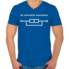 PRINTFASHION Az ellenállás hasztalan! - Férfi V-nyakú póló - Királykék férfi póló