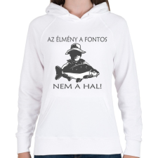 PRINTFASHION Az élménya fontos! - Női kapucnis pulóver - Fehér női pulóver, kardigán