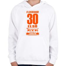 PRINTFASHION Az első 30 év! - Gyerek kapucnis pulóver - Fehér gyerek pulóver, kardigán