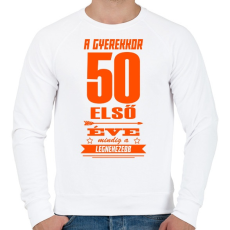 PRINTFASHION Az első 50 év! - Férfi pulóver - Fehér