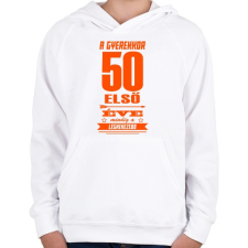 PRINTFASHION Az első 50 év! - Gyerek kapucnis pulóver - Fehér gyerek pulóver, kardigán