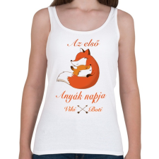 PRINTFASHION Az első anyák napja! [egyedi névvel] - Női atléta - Fehér női trikó