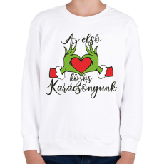 PRINTFASHION Az első közös karácsonyunk - Gyerek pulóver - Fehér