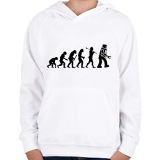 PRINTFASHION Az ember evolúciója - fekete - Gyerek kapucnis pulóver - Fehér