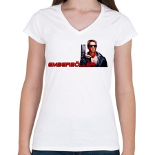 PRINTFASHION Az EMBERBÖLLÉR - Női V-nyakú póló - Fehér női póló
