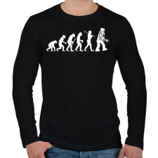 PRINTFASHION Az emberiség evolúciója - fehér - Férfi hosszú ujjú póló - Fekete férfi póló