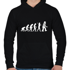 PRINTFASHION Az emberiség evolúciója - fehér - Férfi kapucnis pulóver - Fekete férfi pulóver, kardigán