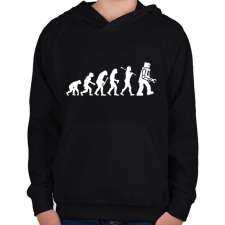PRINTFASHION Az emberiség evolúciója - fehér - Gyerek kapucnis pulóver - Fekete gyerek pulóver, kardigán