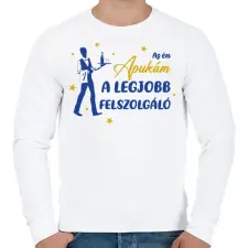 PRINTFASHION Az én apukám - Felszolgáló - Férfi pulóver - Fehér férfi pulóver, kardigán
