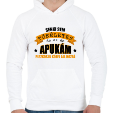 PRINTFASHION Az én apukám - Férfi kapucnis pulóver - Fehér férfi pulóver, kardigán