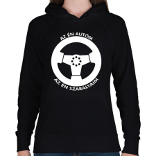 PRINTFASHION Az én autóm az én szabályaim - Női kapucnis pulóver - Fekete női pulóver, kardigán