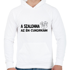 PRINTFASHION Az én cukorkám - Férfi kapucnis pulóver - Fehér