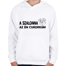 PRINTFASHION Az én cukorkám - Gyerek kapucnis pulóver - Fehér