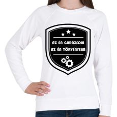 PRINTFASHION Az én garázsom, az én törvényeim - Női pulóver - Fehér