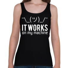 PRINTFASHION Az én gépemen működik - Női atléta - Fekete