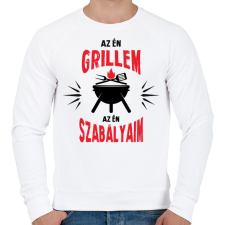 PRINTFASHION Az én grillem - Férfi pulóver - Fehér férfi pulóver, kardigán