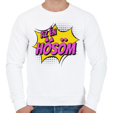 PRINTFASHION Az én hősöm - Férfi pulóver - Fehér