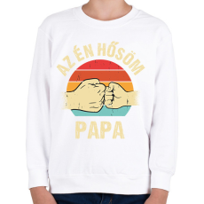 PRINTFASHION Az én hősöm papa - Gyerek pulóver - Fehér