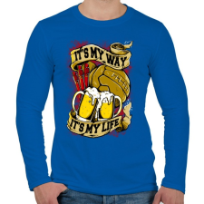 PRINTFASHION Az én szenvedélyem - Férfi hosszú ujjú póló - Királykék férfi póló