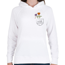 PRINTFASHION Az én testem, az én választásom! - Női kapucnis pulóver - Fehér női pulóver, kardigán