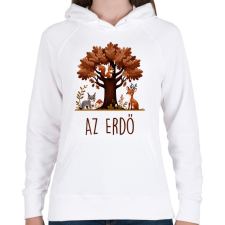 PRINTFASHION Az erdő - Női kapucnis pulóver - Fehér női pulóver, kardigán