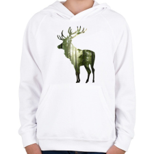 PRINTFASHION Az erdők királya - Gyerek kapucnis pulóver - Fehér gyerek pulóver, kardigán