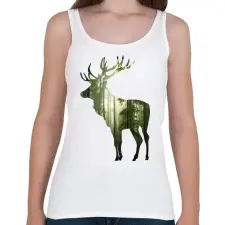 PRINTFASHION Az erdők királya - Női atléta - Fehér női trikó