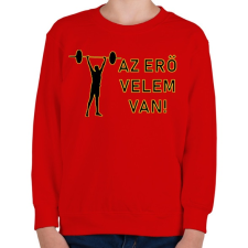 PRINTFASHION AZ ERŐ VELEM VAN - Gyerek pulóver - Piros gyerek pulóver, kardigán
