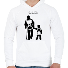 PRINTFASHION Az idő érték, ne pazarold - Férfi kapucnis pulóver - Fehér férfi pulóver, kardigán