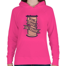 PRINTFASHION Az idő lejárt - Női kapucnis pulóver - Fukszia női pulóver, kardigán