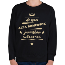 PRINTFASHION Az igazi Alfa Romeosok - Hónappal - Gyerek pulóver - Fekete