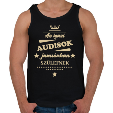 PRINTFASHION Az igazi Audisok - Hónappal - Férfi atléta - Fekete