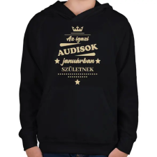 PRINTFASHION Az igazi Audisok - Hónappal - Gyerek kapucnis pulóver - Fekete gyerek pulóver, kardigán