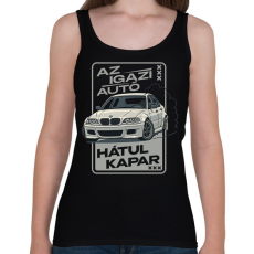 PRINTFASHION Az igazi autó hátul kapar - Női atléta - Fekete