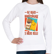 PRINTFASHION Az igazi barátsághoz 2 hülye kell - Női pulóver - Fehér